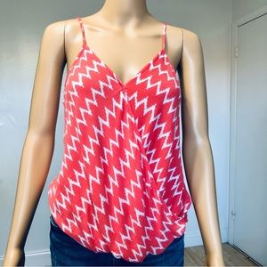 TIMING Chevron coral Sleeveless Top Size L
